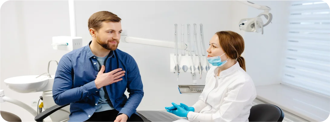 Dentist with patient